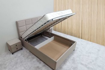 Кровать с подъемным механизмом Мега беж (Лин) в Кировграде - kirovgrad.mebel-e96.ru