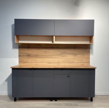 Кухонный гарнитур Монако 2000 мм графит (СВ) в Кировграде - kirovgrad.mebel-e96.ru