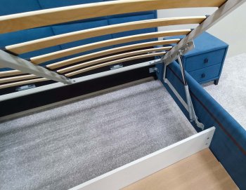 Кровать с подъемным механизмом Мега синий (Лин) в Кировграде - kirovgrad.mebel-e96.ru