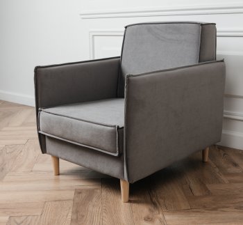 Кресло 831 Серый, велюр (Brendoss) в Кировграде - kirovgrad.mebel-e96.ru