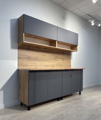 Кухонный гарнитур Монако 2000 мм графит (СВ) в Кировграде - kirovgrad.mebel-e96.ru