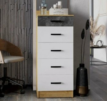 Комод 500-5Я Адель Дуб вотан/Белый (Эра) в Кировграде - kirovgrad.mebel-e96.ru | фото