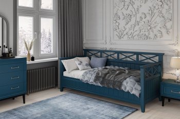 Кровать из массива Амелия сапфир без ящиков (БМ) в Кировграде - kirovgrad.mebel-e96.ru