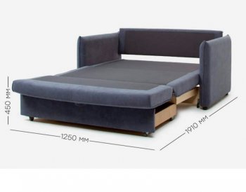 Диван Атика 125, велюр Ультра грей (темно-серый) (Аврора) в Кировграде - kirovgrad.mebel-e96.ru