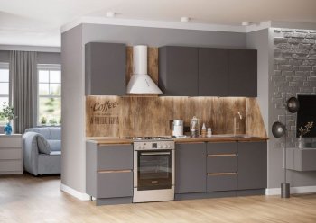 Кухонный гарнитур 1800 мм Айден графит серый (ИЦ) в Кировграде - kirovgrad.mebel-e96.ru