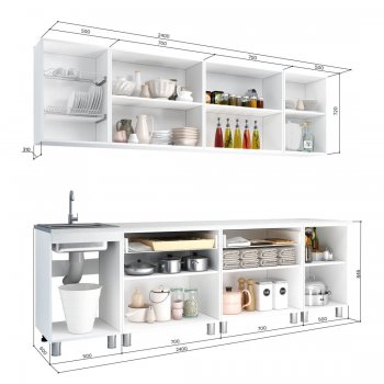 Кухонный гарнитур Айсбери 2400 мм (БТС) в Кировграде - kirovgrad.mebel-e96.ru