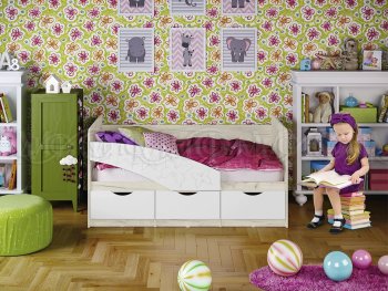 Кровать Бабочки Шарли белый (Миф) в Кировграде - kirovgrad.mebel-e96.ru