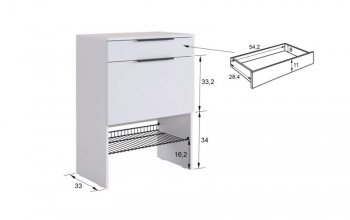 Прихожая Баско К8 (белое дерево) (Мебельсон) в Кировграде - kirovgrad.mebel-e96.ru