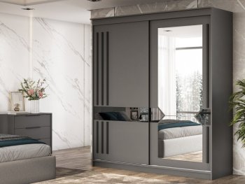 Шкаф-купе №25 2000 мм Блэк ЛАЙТ графит (СВ) в Кировграде - kirovgrad.mebel-e96.ru