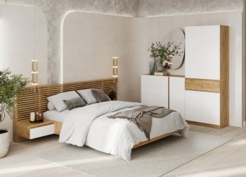 Спальный гарнитур Бостон Лайт белый (Стиль) в Кировграде - kirovgrad.mebel-e96.ru