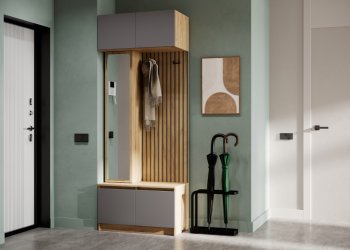 Прихожая Бостон Лайт с антрес. серый (Стиль) в Кировграде - kirovgrad.mebel-e96.ru