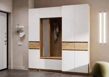 Прихожая Бостон Лайт комп.2 белый (Стиль) в Кировграде - kirovgrad.mebel-e96.ru