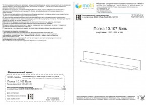 Полка Бэль 10.107 в Кировграде - kirovgrad.mebel-e96.ru