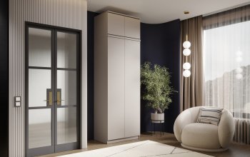 Шкаф 800 мм Челси двустворчатый с антресолью Кашемир (Миф) в Кировграде - kirovgrad.mebel-e96.ru