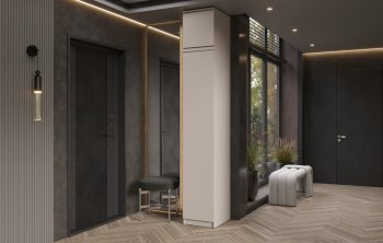 Пенал 400 мм Челси (1 створка) с антресолью, Кашемир (Миф) в Кировграде - kirovgrad.mebel-e96.ru