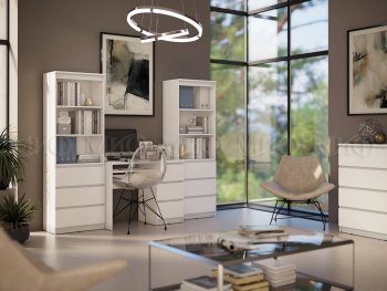 Письменный стол + Стеллаж Челси кашемир (Миф) в Кировграде - kirovgrad.mebel-e96.ru