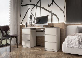 Письменный стол Челси 6 ящиков кашемир (Миф) в Кировграде - kirovgrad.mebel-e96.ru | фото