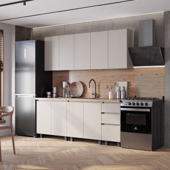 Кухонный гарнитур Честер 2000 мм кашемир (БТС) в Кировграде - kirovgrad.mebel-e96.ru