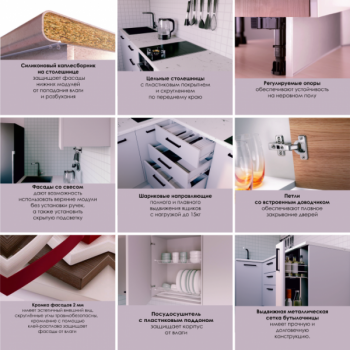 Кухонный гарнитур Ниагара 2200 мм МДФ/ЛДСП (Санвут) в Кировграде - kirovgrad.mebel-e96.ru