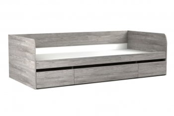 Кровать 900 с ящиками Денвер Риббек серый (СБК) в Кировграде - kirovgrad.mebel-e96.ru