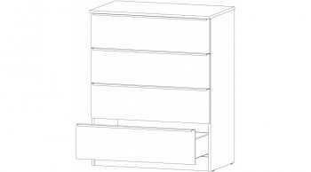 Комод Элегант 4 ящика Графит (Лин) в Кировграде - kirovgrad.mebel-e96.ru