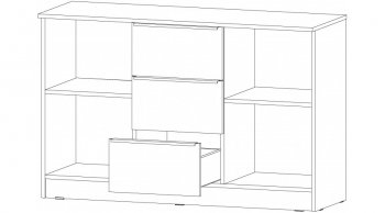 Комод Элегант большой графит (Лин) в Кировграде - kirovgrad.mebel-e96.ru