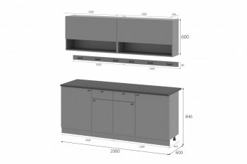 Кухонный гарнитур Энни 2000 мм (МИ) в Кировграде - kirovgrad.mebel-e96.ru