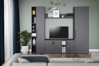 Стенка Эйр модульная, графит (Моби) в Кировграде - kirovgrad.mebel-e96.ru