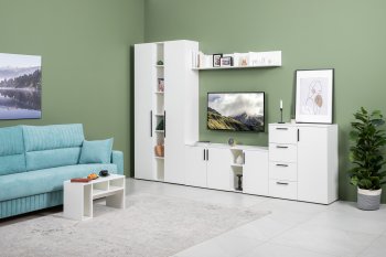 Стенка Эйр модульная, белый (Моби) в Кировграде - kirovgrad.mebel-e96.ru