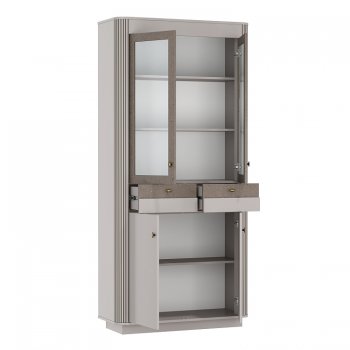 Шкаф витрина 34.05 Фантазия кашемир (Олмеко) в Кировграде - kirovgrad.mebel-e96.ru
