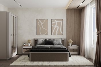 Спальный гарнитур Фантазия модульный, кашемир (Олмеко) в Кировграде - kirovgrad.mebel-e96.ru