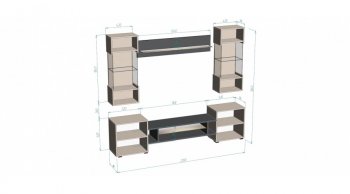 Стенка Фэнтези графит/кашемир (Лин) в Кировграде - kirovgrad.mebel-e96.ru