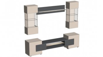 Стенка Фэнтези графит/кашемир (Лин) в Кировграде - kirovgrad.mebel-e96.ru