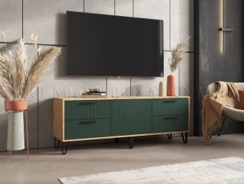 Тумба ТВ Флэш крафт/грин (Миф) в Кировграде - kirovgrad.mebel-e96.ru