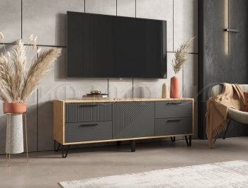 Тумба ТВ Флэш крафт/графит (Миф) в Кировграде - kirovgrad.mebel-e96.ru