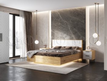 Кровать парящая Флэш крафт/белый (Миф) в Кировграде - kirovgrad.mebel-e96.ru