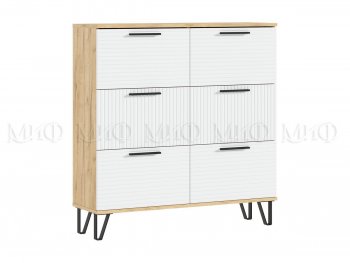 Обувница Флэш крафт/белый (Миф) в Кировграде - kirovgrad.mebel-e96.ru