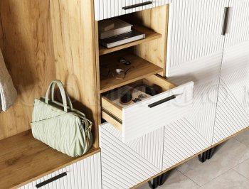 Прихожая Флэш модульная, крафт/белый (Миф) в Кировграде - kirovgrad.mebel-e96.ru