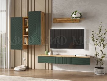 Стенка Флэш комп.2 крафт/грин (Миф) в Кировграде - kirovgrad.mebel-e96.ru