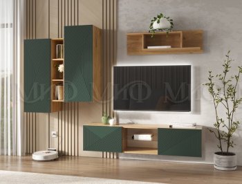 Стенка Флэш крафт/грин (Миф) в Кировграде - kirovgrad.mebel-e96.ru