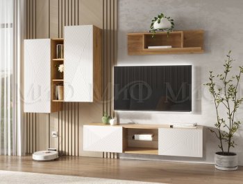 Стенка Флэш крафт/белый (Миф) в Кировграде - kirovgrad.mebel-e96.ru