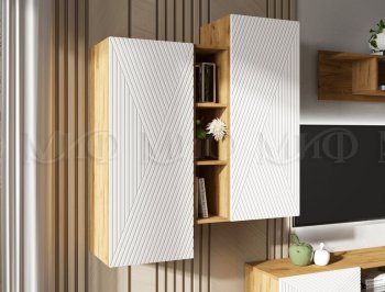 Стенка Флэш крафт/белый (Миф) в Кировграде - kirovgrad.mebel-e96.ru