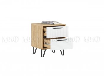 Тумба прикроватная Флэш крафт/белый, 2 шт (Миф) в Кировграде - kirovgrad.mebel-e96.ru