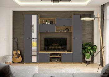 Стенка Герда крафт/графит (ИЦ) в Кировграде - kirovgrad.mebel-e96.ru