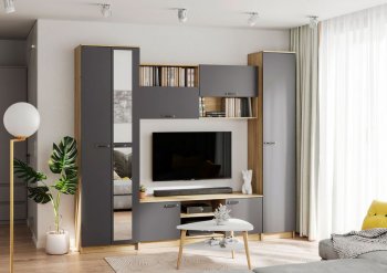 Стенка Герда крафт/графит (ИЦ) в Кировграде - kirovgrad.mebel-e96.ru