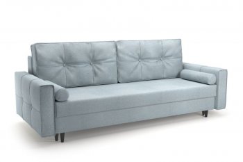 Диван-кровать Гольф + подушка цилиндрическая (2шт) (рогожка SHE993 (светло-серый)) (Софт) в Кировграде - kirovgrad.mebel-e96.ru