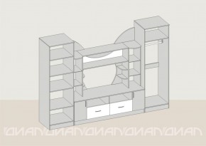 Гостиная Аллегро с 2 шкафами вариант-5 (венге/дуб белфорт) в Кировграде - kirovgrad.mebel-e96.ru