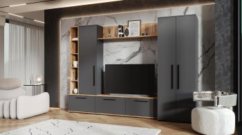 Стенка Леванте вотан/графит (Лин) в Кировграде - kirovgrad.mebel-e96.ru