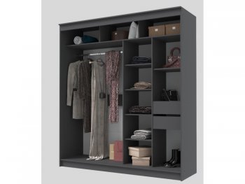 Шкаф-купе 2000 мм Гранд-1 ЛДСП, графит (Эра) в Кировграде - kirovgrad.mebel-e96.ru