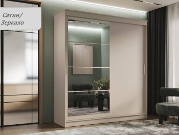 Шкаф-купе 2000 мм Гранд-1 ЛДСП/Зеркало, Сатин (Эра) в Кировграде - kirovgrad.mebel-e96.ru